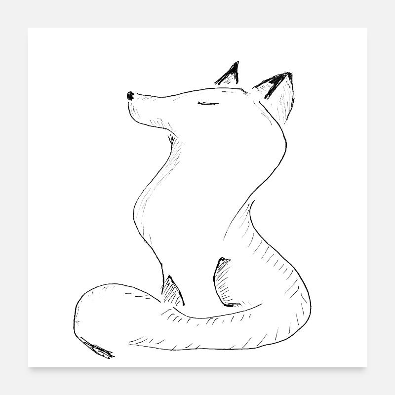 Silhouette de Sketchwolf Poster 60 x 60 cm