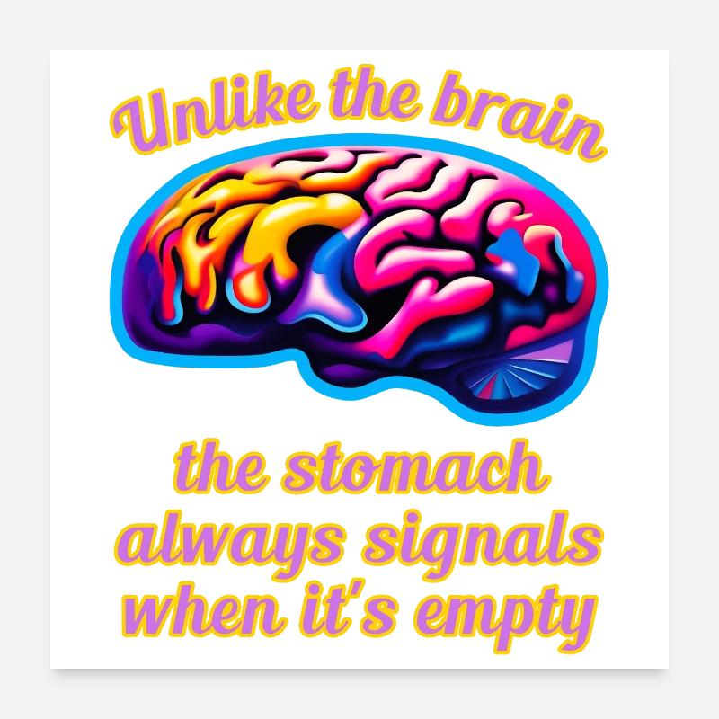 Brain & Stomach A Poster 24" x 24" (60x60 cm)