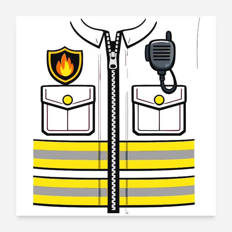 Firefighter Costume Replacement Funny Gift Poster 24" x 24" (60x60 cm)