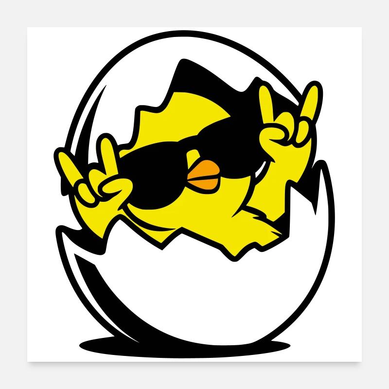 Rock Chick – Cool Chick in an Egg Poster 24" x 24" (60x60 cm)