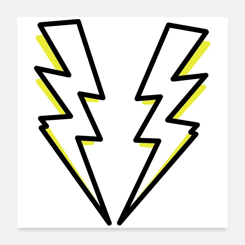 Lightning flash lighting Poster 24" x 24" (60x60 cm)
