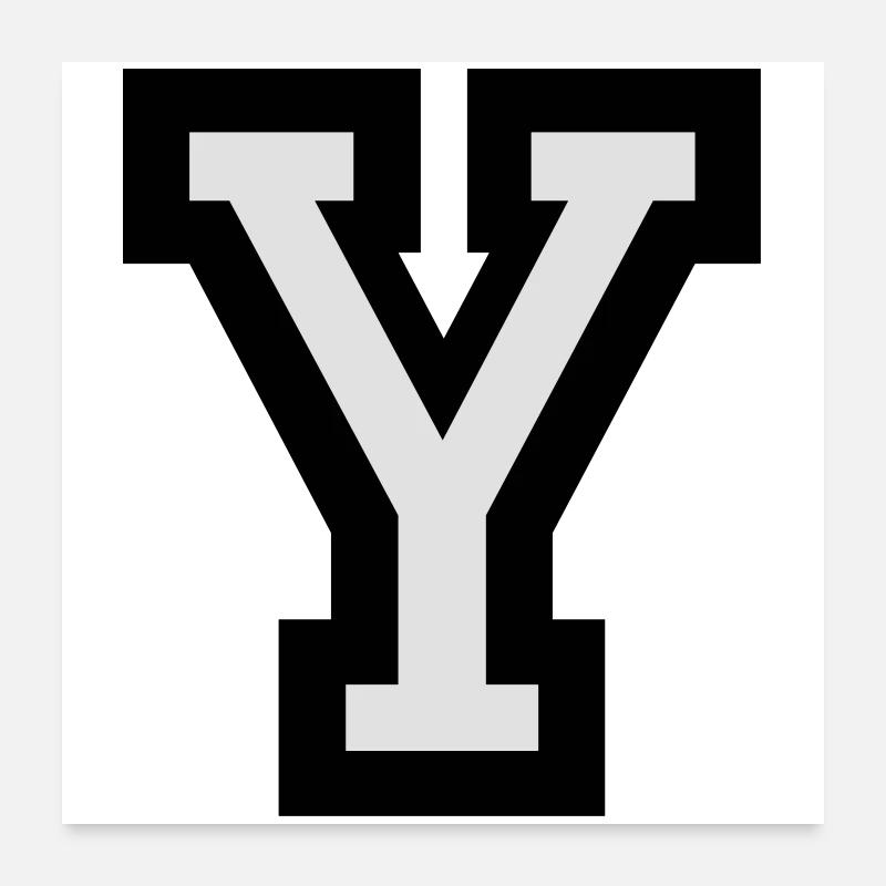 Lettre Y en deux couleurs - Poster 60 x 60 cm - blanc