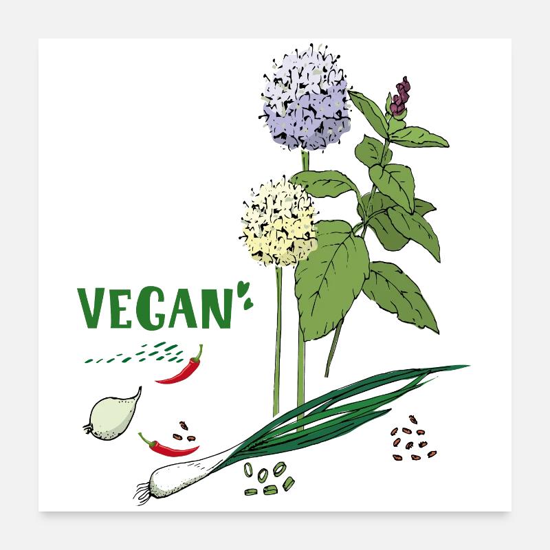 Vegan, Herbs Poster 24" x 24" (60x60 cm)