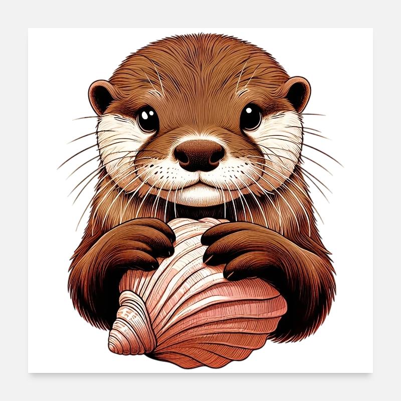 Loutre Poster 60 x 60 cm