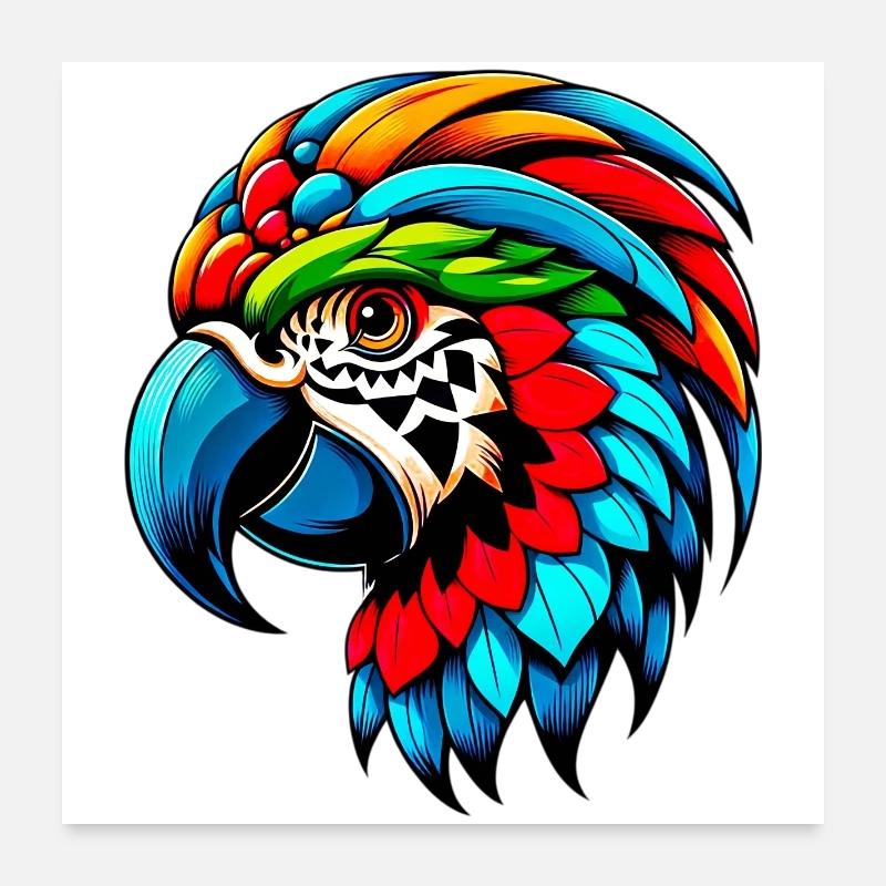 Harlequin Parrot Poster 24" x 24" (60x60 cm)