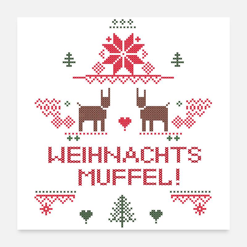 Weihnachts Muffel  Poster 60x60 cm