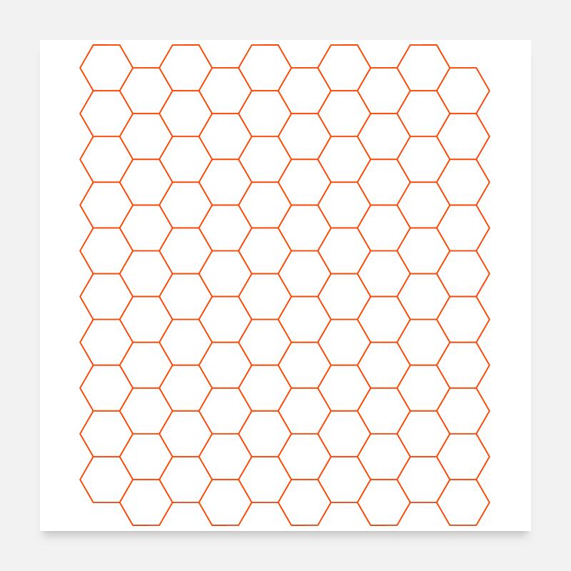 Futuristic Hexagon Pattern Design Poster 24" x 24" (60x60 cm)