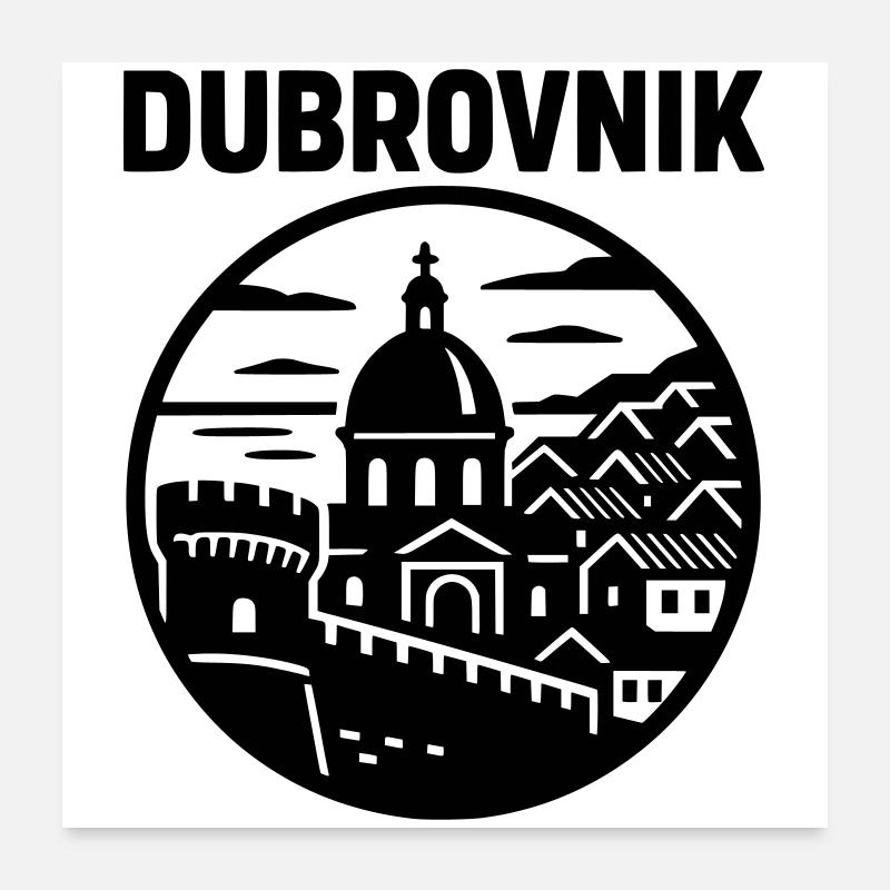 dubrovnik silhouette Poster 60x60 cm