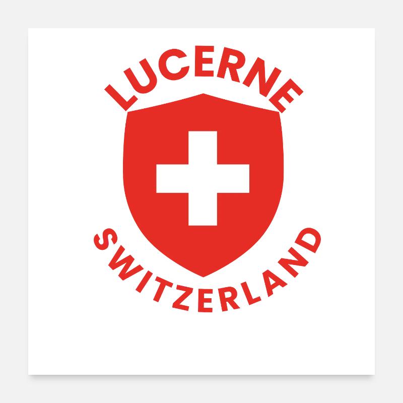 Luzerner Schilddesign Schweiz Poster 60x60 cm