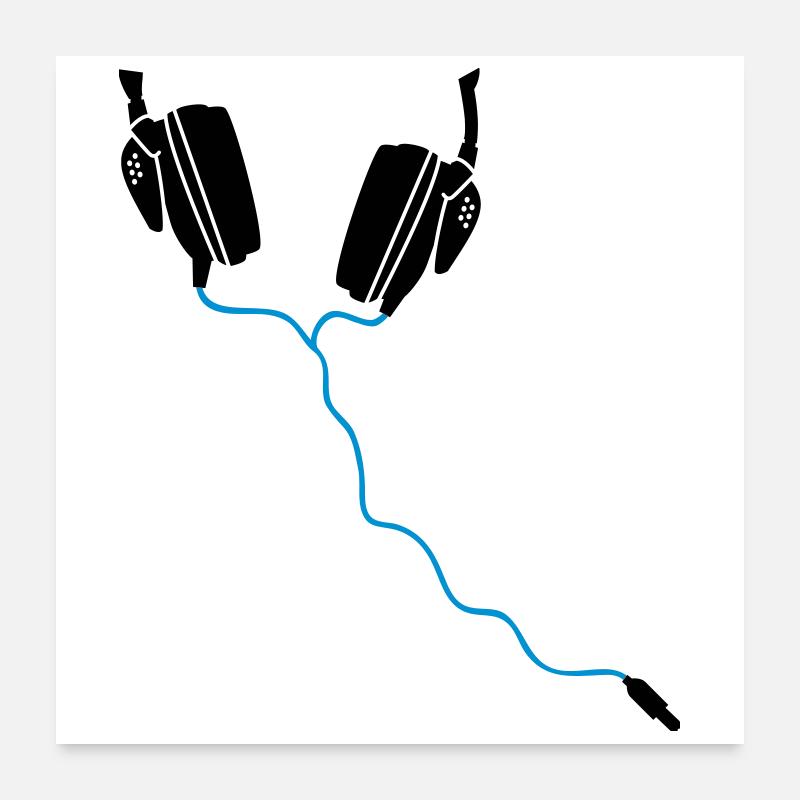 Casque DJ Poster 60 x 60 cm