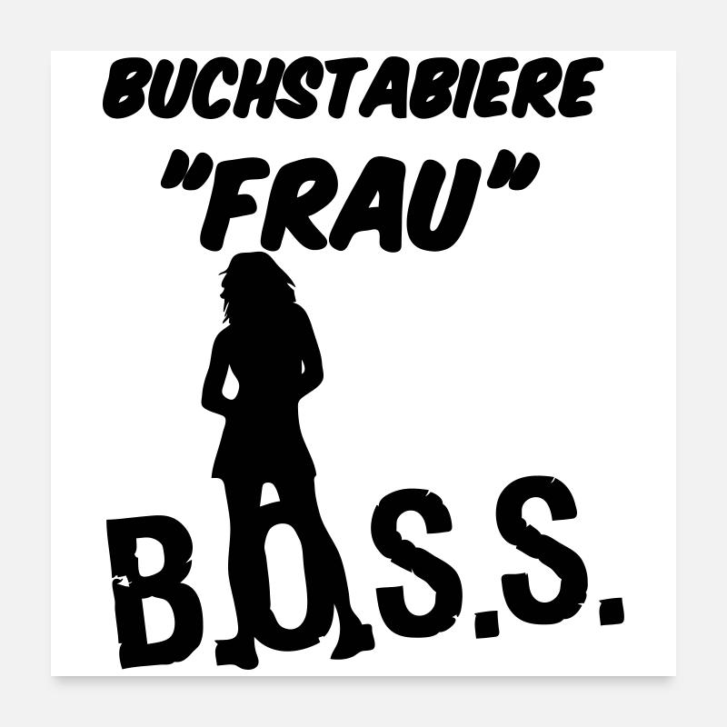 Frau Spruch Geschenk Poster 60x60 cm