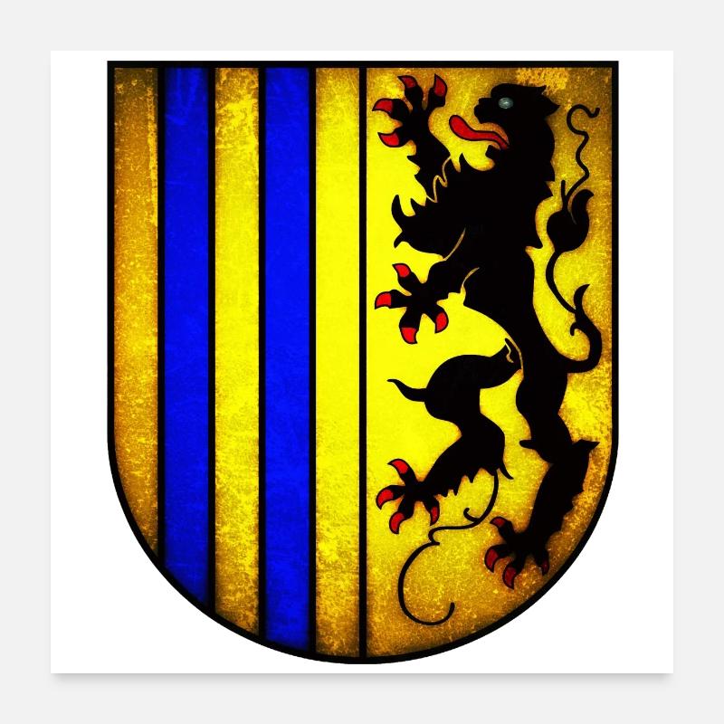 Chemnitz - Chemnitzer Wappen - Poster 60x60 cm - Weiß