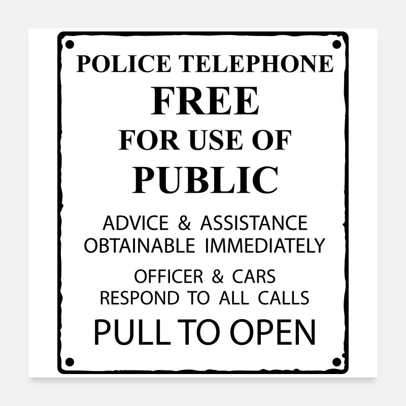 texte de la zone de police Poster 60 x 60 cm