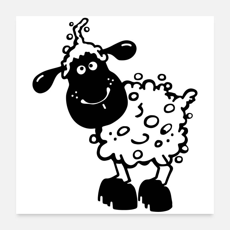 Kleines Schaf - Schafe Poster 60x60 cm