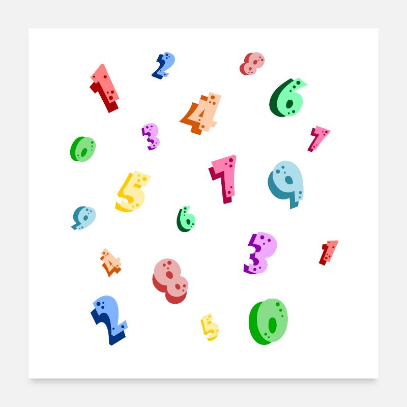 number - Poster 24" x 24" (60x60 cm) - white