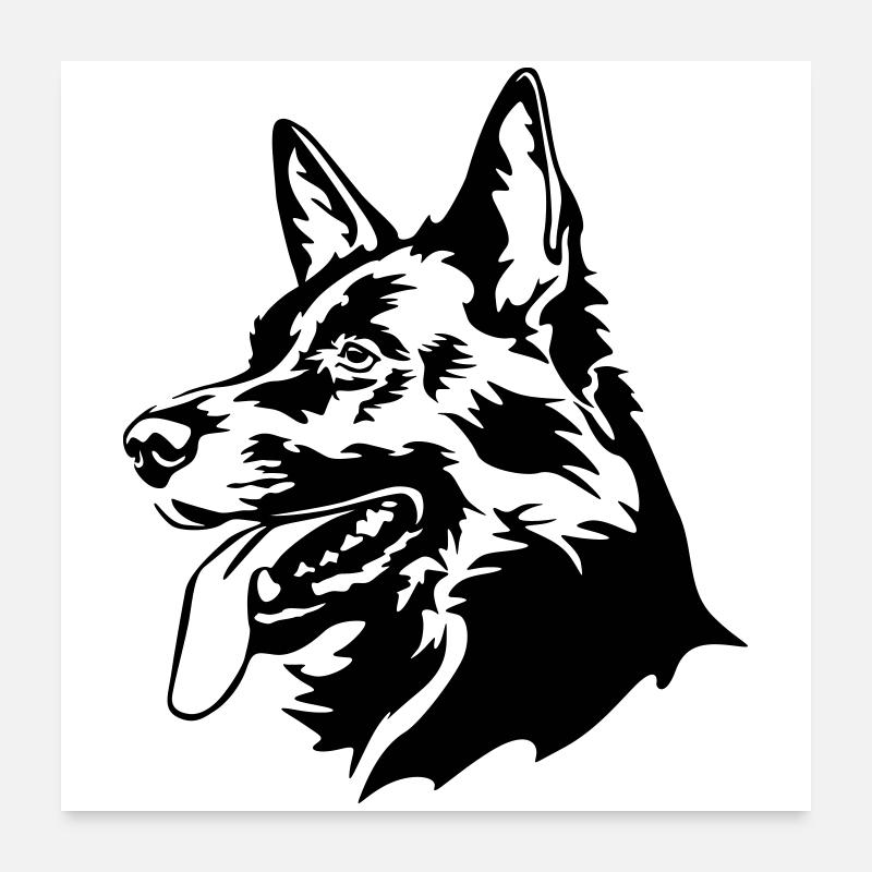 German shepherd head Poster 24" x 24" (60x60 cm)