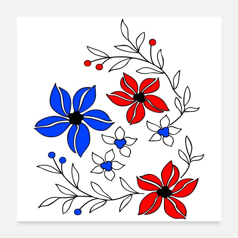 Flower tendrils, ornament Poster 24" x 24" (60x60 cm)