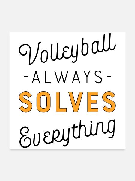 Volley-ball - Poster 60 x 60 cm - blanc - Devant