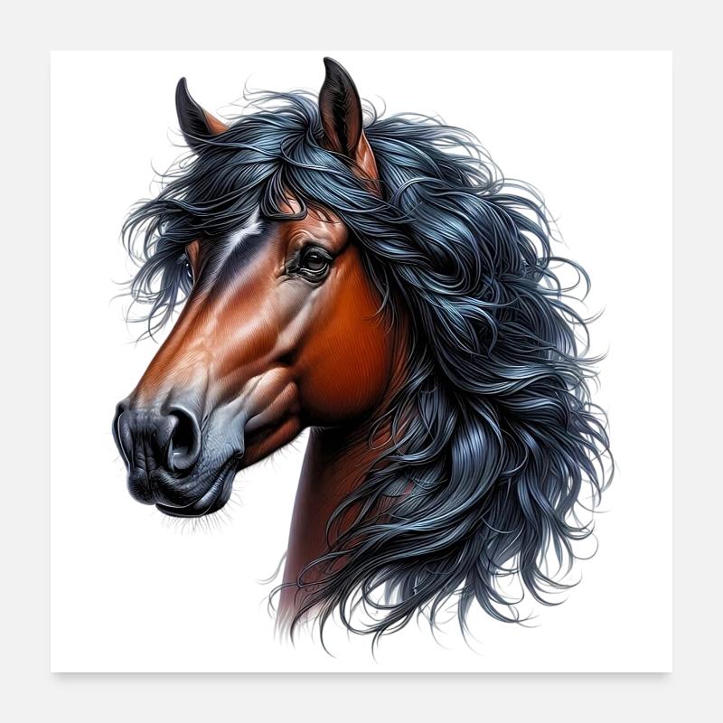 Pferd Poster 60x60 cm