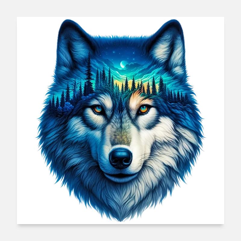 Wolf Poster 24" x 24" (60x60 cm)