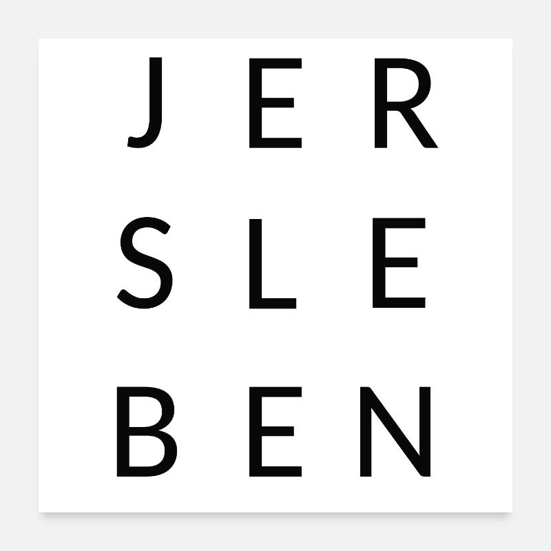Jersleben Schritzug - Poster 60x60 cm - Weiß