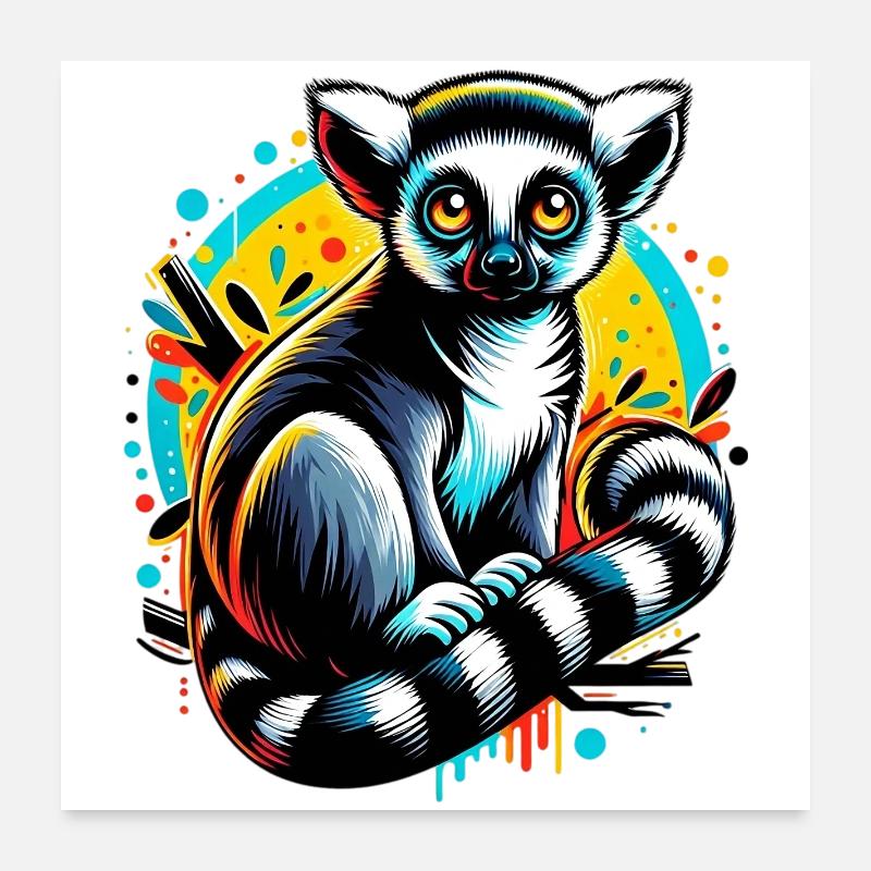 Lemur Poster 24" x 24" (60x60 cm)