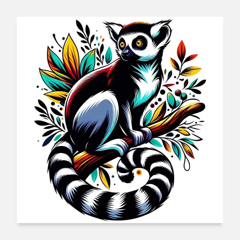 Lemur Poster 24" x 24" (60x60 cm)
