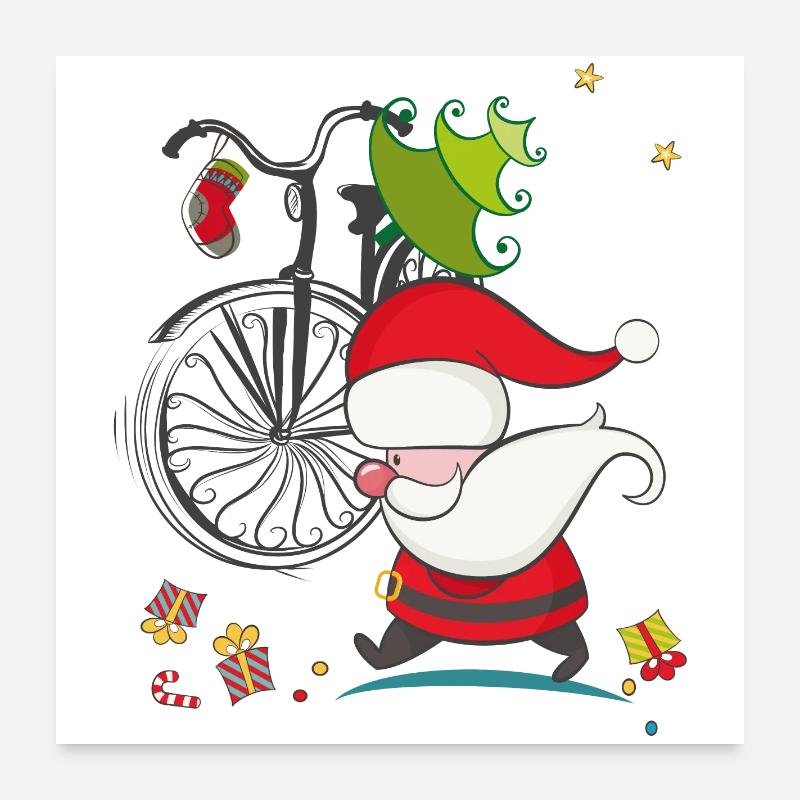 Weihnachtsmann im Stress Poster 60x60 cm