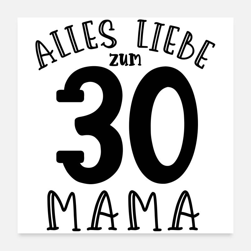 Joyeux 30e anniversaire maman Poster 60 x 60 cm