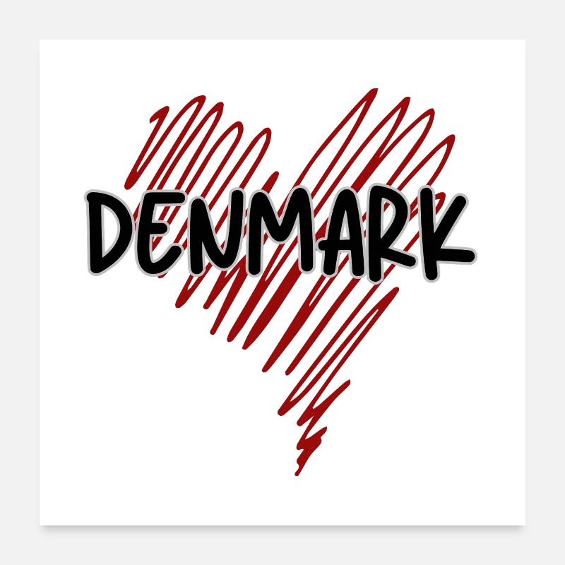 Danish pride, heart Denmark Poster 24" x 24" (60x60 cm)