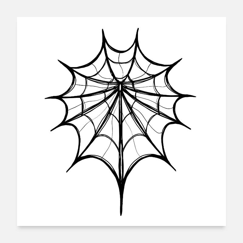 Toile d’araignée abstraite – Dessin au trait Poster 60 x 60 cm