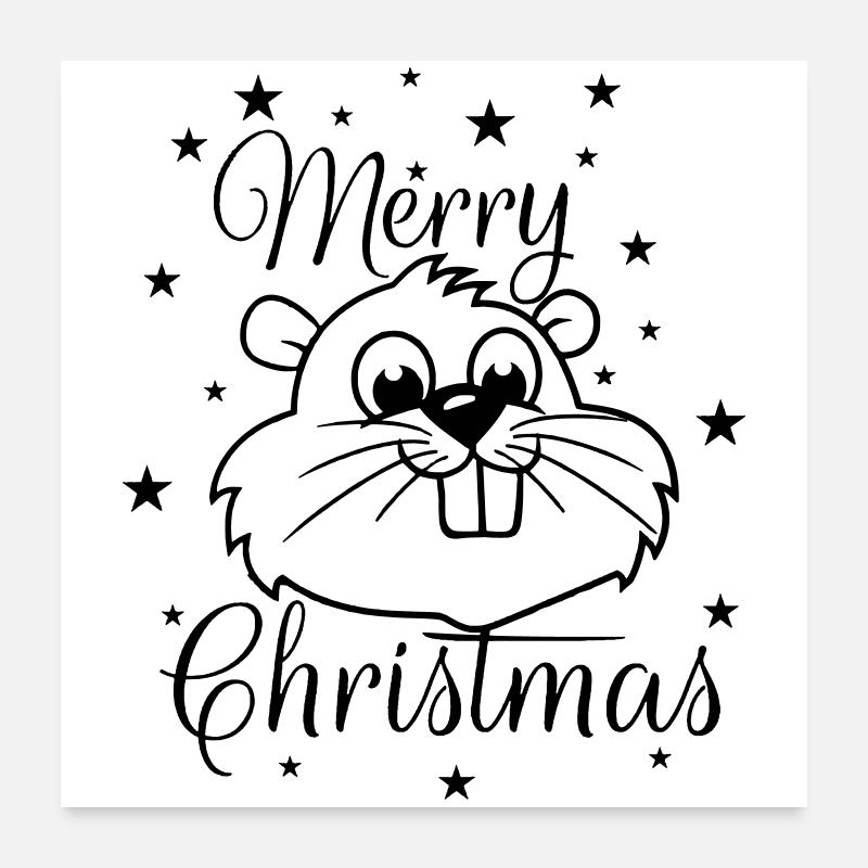 Eichhörnchen – Merry Christmas Poster 60x60 cm