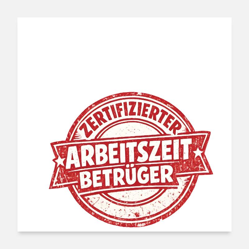 Certificeret arbejdstidsbedrager Poster 60x60 cm