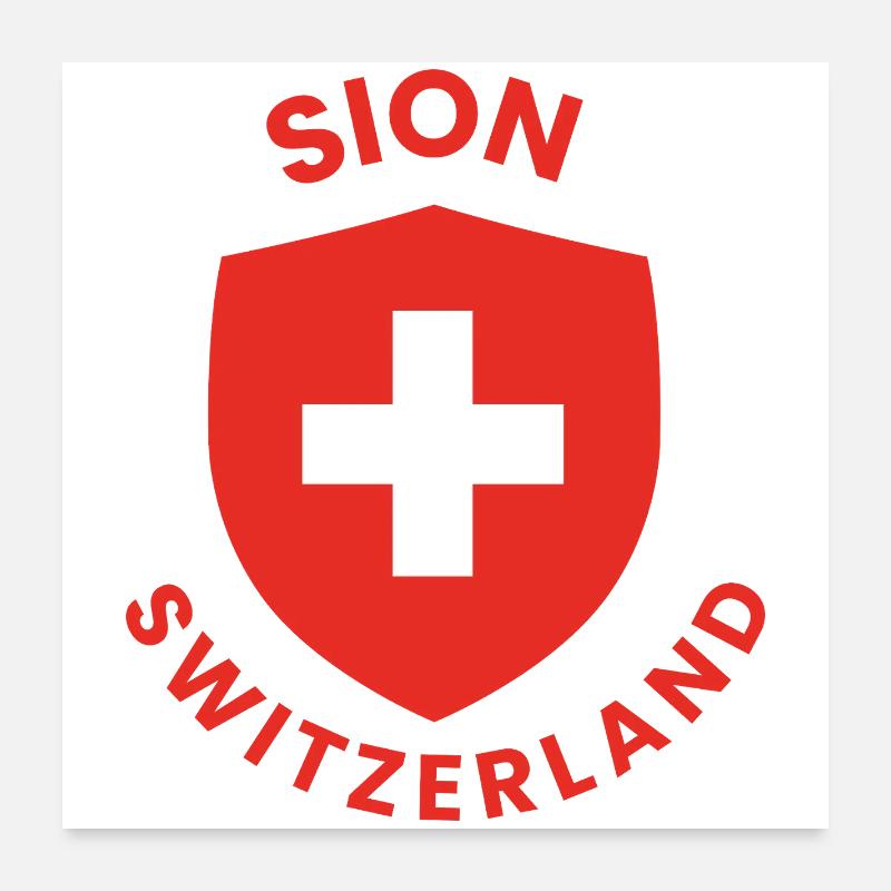 Emblème du Bouclier suisse de Sion Poster 60 x 60 cm