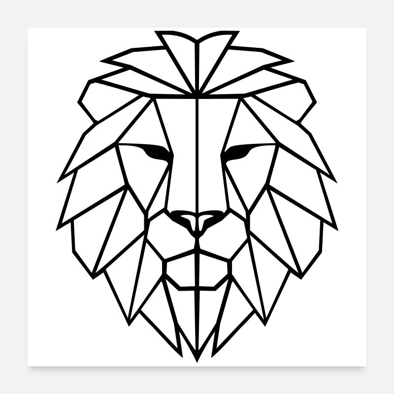 Löwe Polygon Poster 60x60 cm