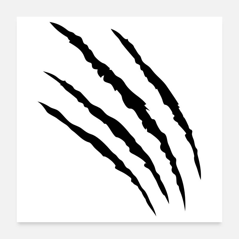 kratzer tatze klaue claws pfote Poster 60x60 cm