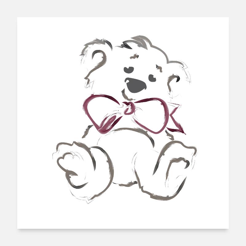 Cute Teddy Bear Poster 24" x 24" (60x60 cm)