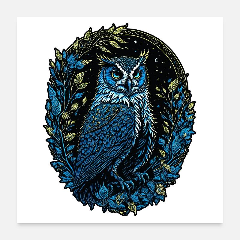 Hibou Grand Duc Poster 60 x 60 cm