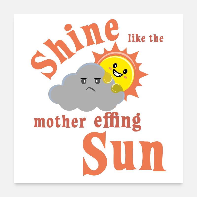 briller comme la mère effing soleil lettrage d’été Poster 60 x 60 cm