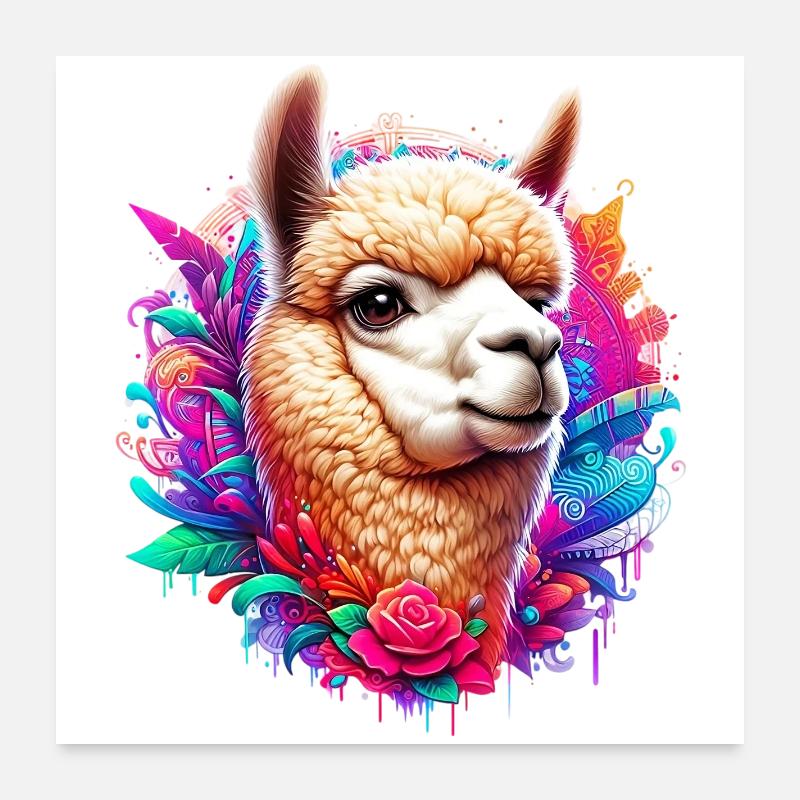 Alpaca Poster 24" x 24" (60x60 cm)