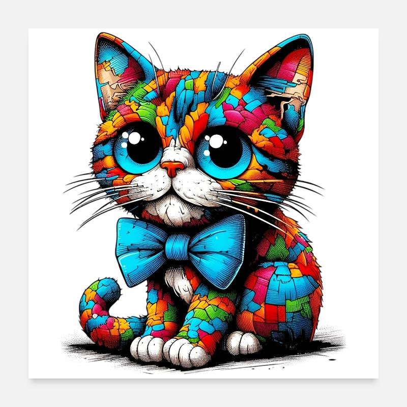 Cat with bow tie Poster 24" x 24" (60x60 cm)