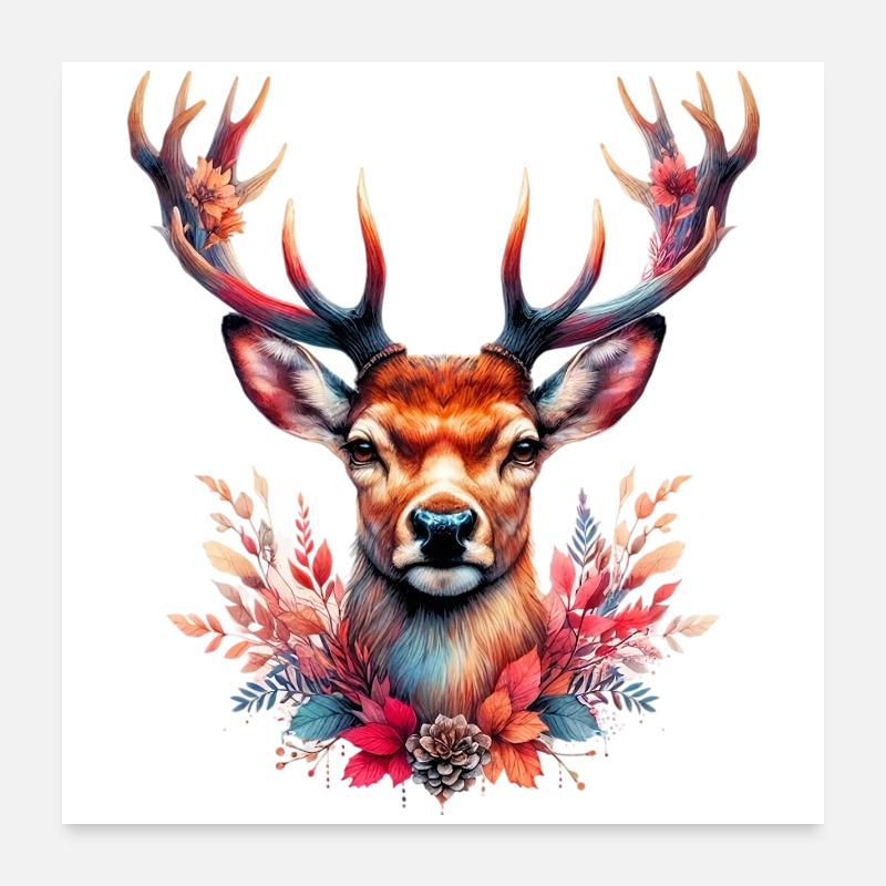 Hirsch Poster 60x60 cm