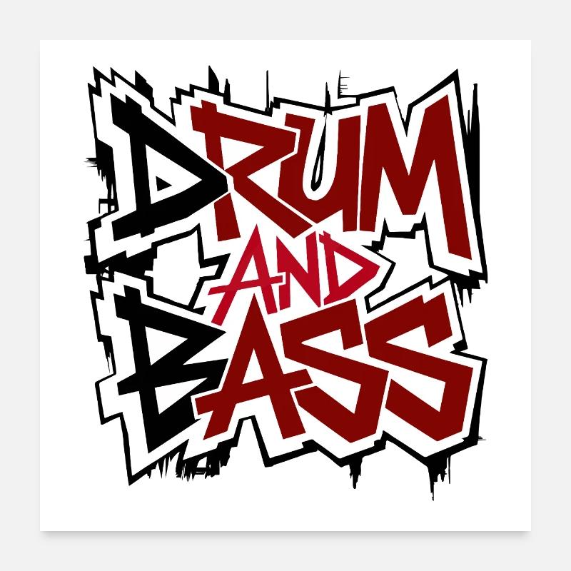 Drum and bass Poster 24" x 24" (60x60 cm)