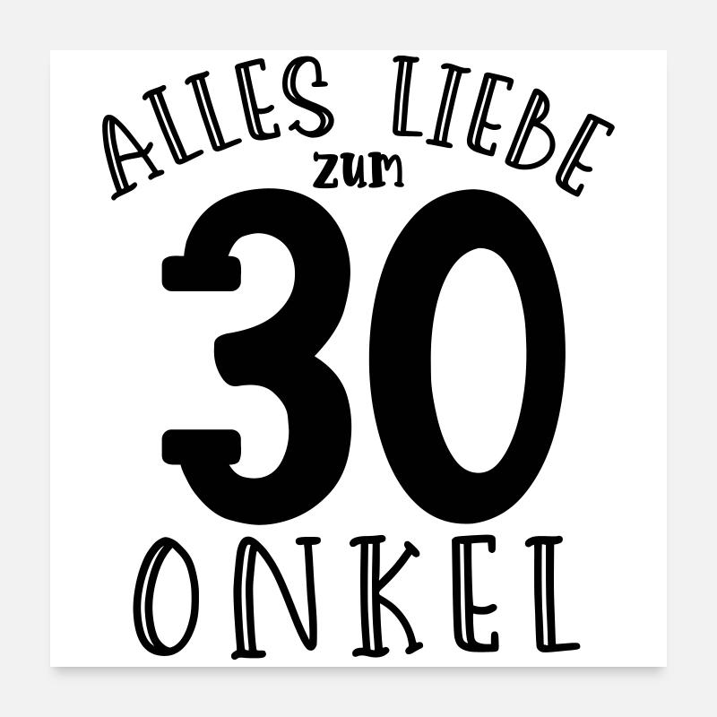 Joyeux 30e anniversaire, mon oncle Poster 60 x 60 cm