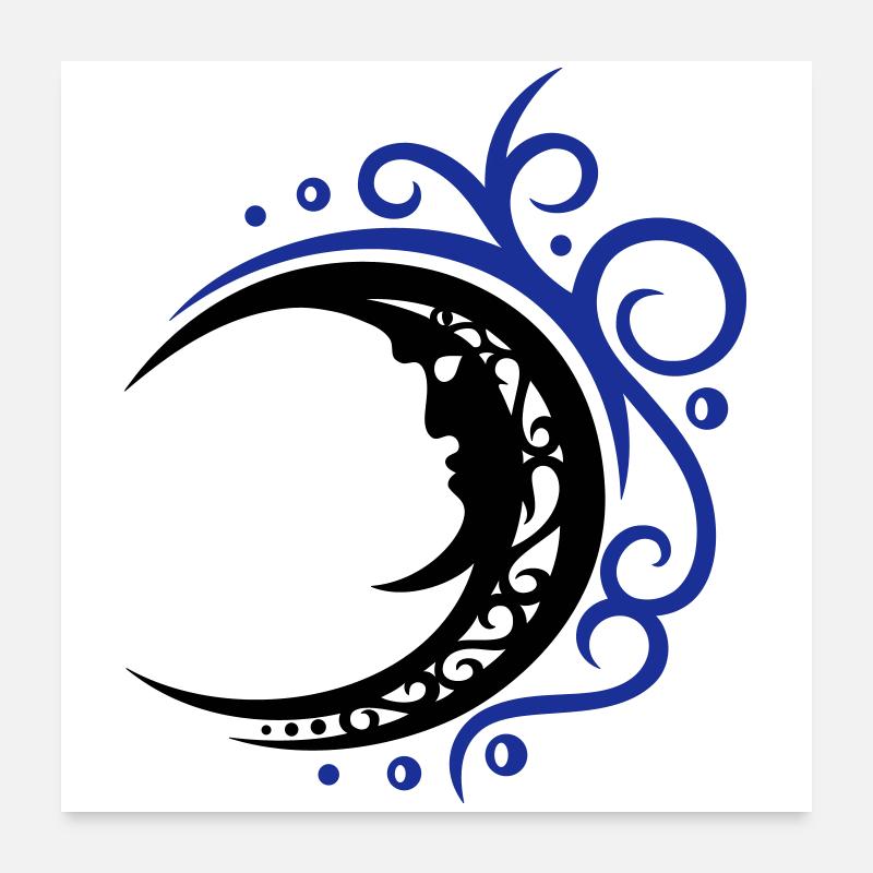 Mystical moon in tribal style Poster 24" x 24" (60x60 cm)