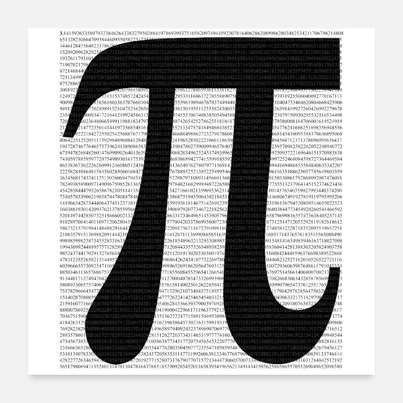 Pi-Symbol mit Zahlenwert Mathematik Poster 60x60 cm