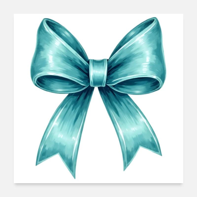 Turquoise bow Poster 24" x 24" (60x60 cm)