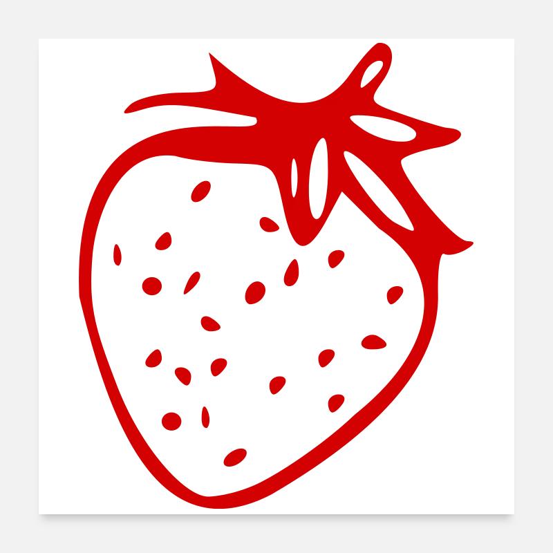 Erdbeere Poster 60x60 cm