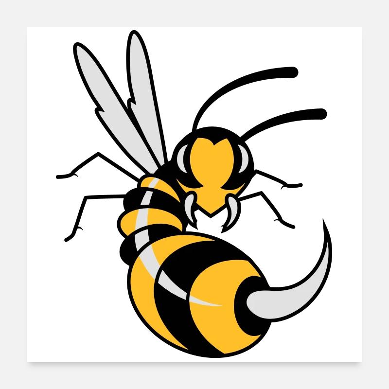 Wasp with giant sting Poster 24" x 24" (60x60 cm)