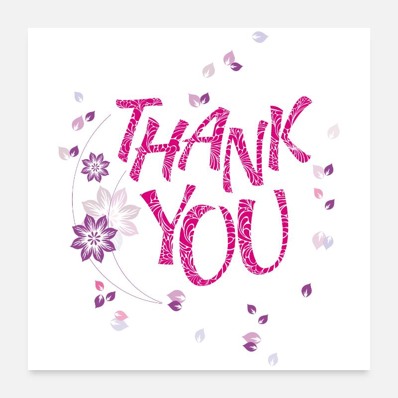 thank you, Danke Poster 24" x 24" (60x60 cm)
